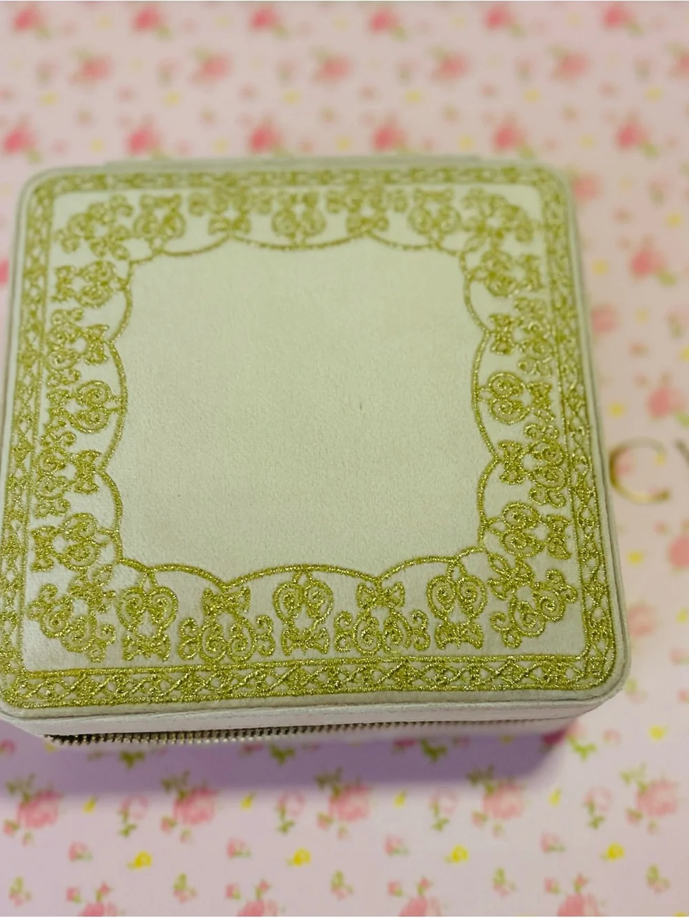 LoveShackFancy Velvet Embroidered Jewelry Box  NIB